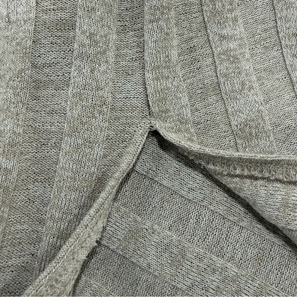 2/$25 H&M Elegant Long Sleeve Beige Ribbed Knit Dress with Side Slit - Picture 7 of 11